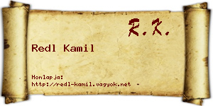 Redl Kamil névjegykártya